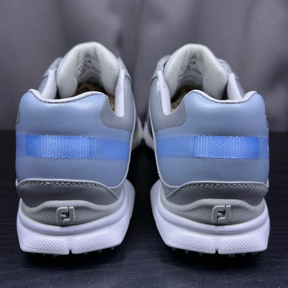 FootJoy Pro SL Golf Shoes Women's 8.5 Grey/Silver/Blue Spikeless Leather 98118